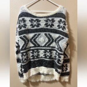 Express Black and White Patterned Sweater